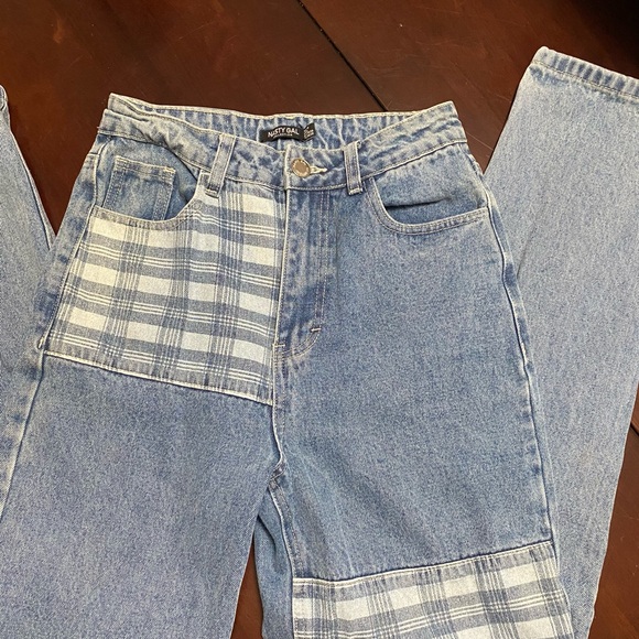 Nasty Gal Denim - Nasty Gal High Rise Patchwork Jean, Size 6